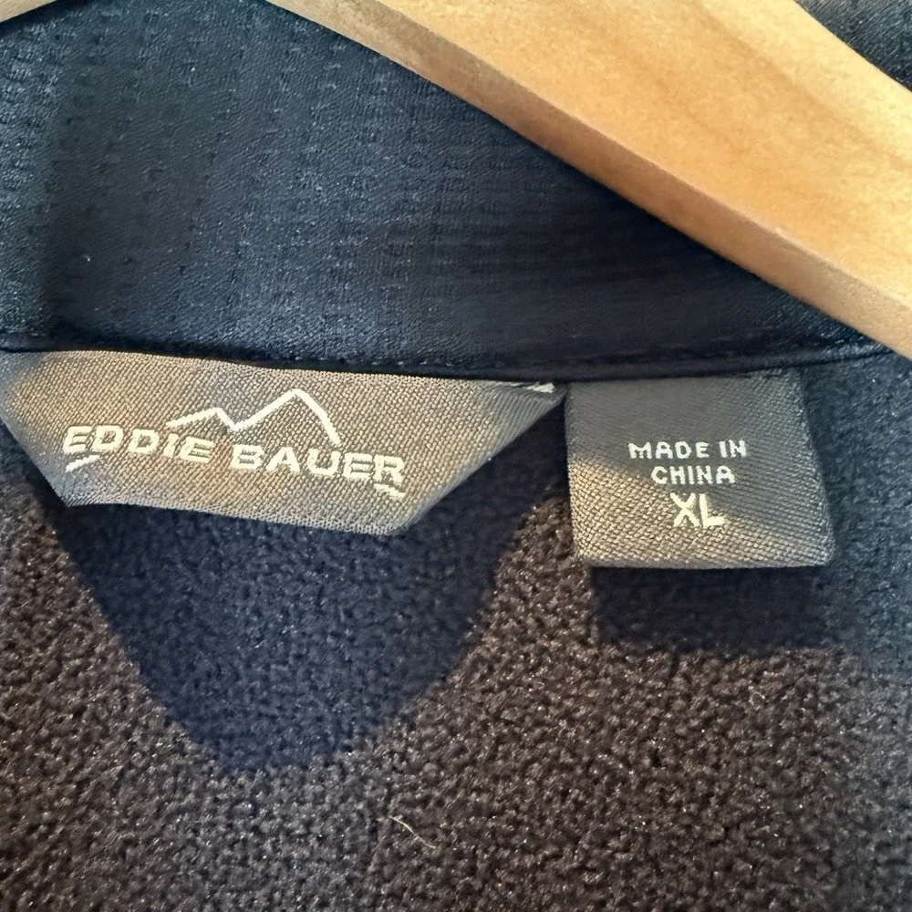 Eddie Bauer Mens Lightweight Jacket Zippered‎ Pockets XL Black 100% Polyester